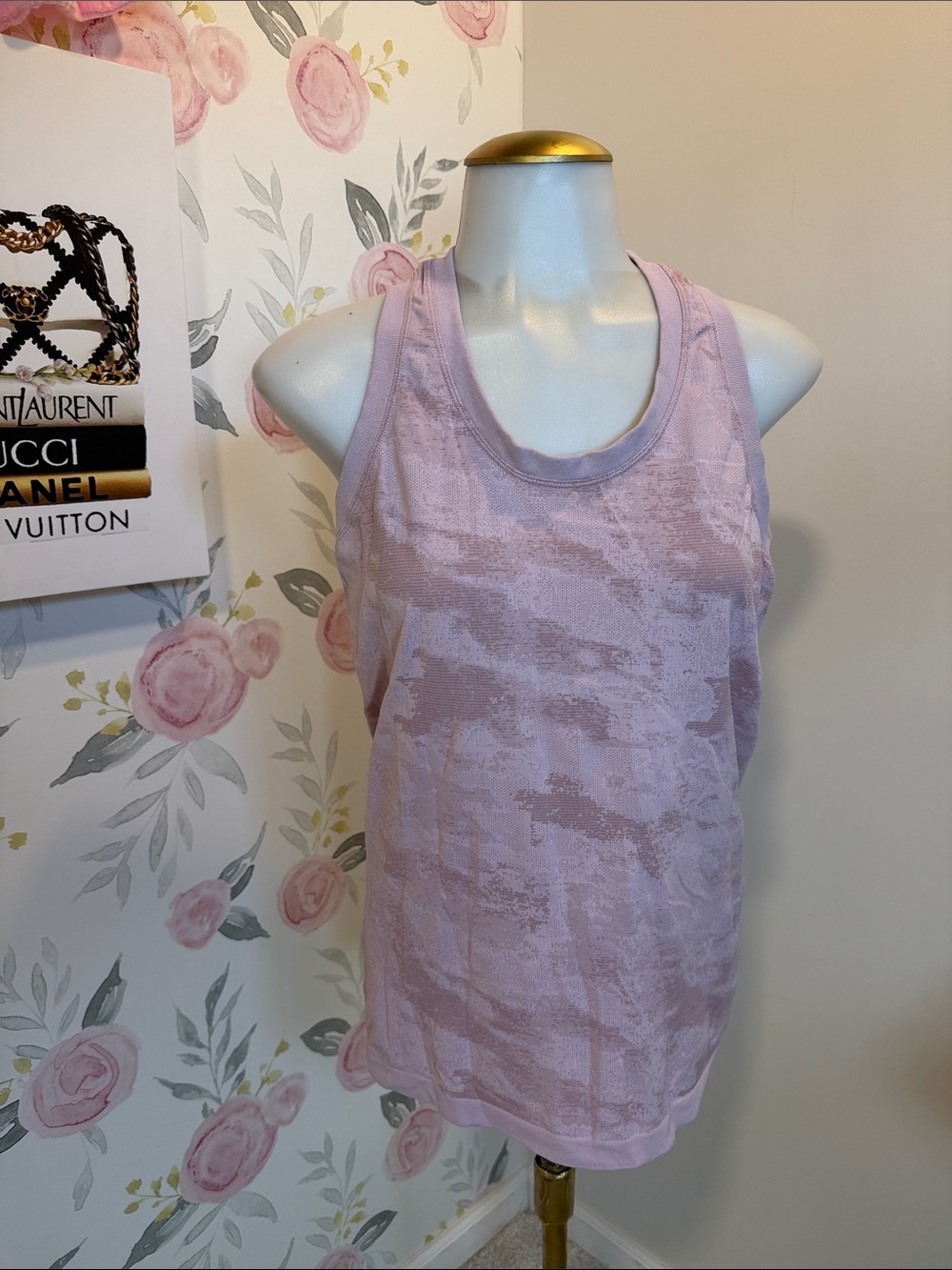 Athleta Soft Pink Camo-Print Tank Top